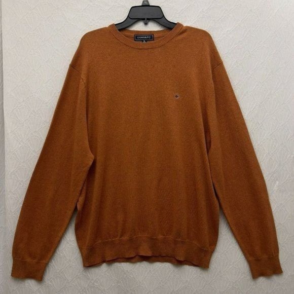 Men's Solid Crown & Ivy Crew Neck Orange  Pullover Sweater New No Tags  Size  XL - Picture 1 of 9